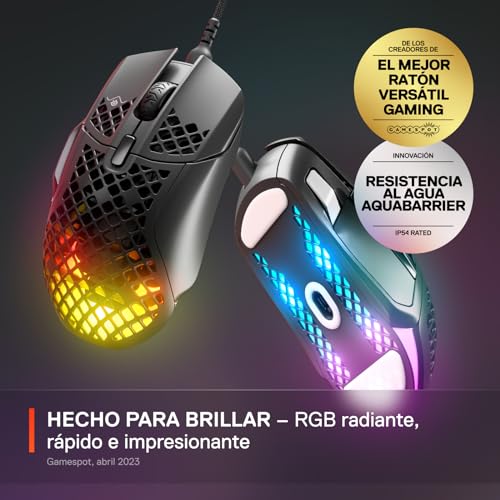 SteelSeries Aerox 5 Holey RGB-Gaming-Maus, ultraleichtes, wasserabweisendes Design, 18 K DPI TrueMove Air optischer Sensor Bild 3