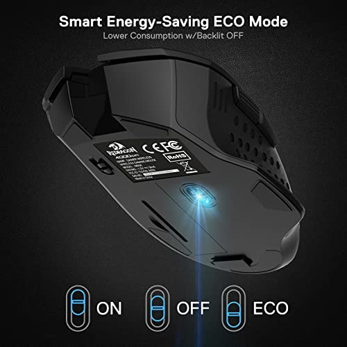 Redragon M656 Gainer Kabellose Gaming Maus, 4000 DPI 2.4Ghz Maus mit 5 DPI Stufen, 7 Makrotasten, rote LED Hintergrundbeleuchtung & Pro Software/Laufwerk unterstützt, für PC/Mac/Laptop Bild 6