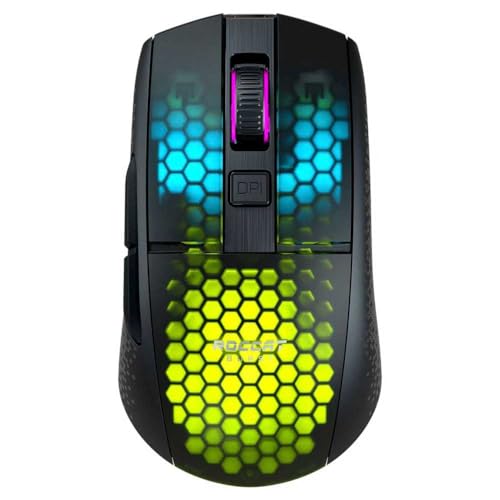 Roccat Burst Pro Air - leichte, symmetrische, kabellose, optische RGB-Gaming-Maus mit Optical Owl-Eye Sensor mit 19.000 DPI, optischen Tasten-Switches, Titan Mausrad, 81 Gramm Gewicht, schwarz Bild 2