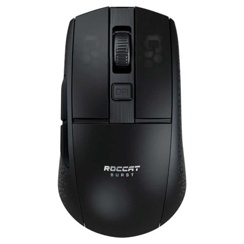 Roccat Burst Pro Air - leichte, symmetrische, kabellose, optische RGB-Gaming-Maus mit Optical Owl-Eye Sensor mit 19.000 DPI, optischen Tasten-Switches, Titan Mausrad, 81 Gramm Gewicht, schwarz Bild 3