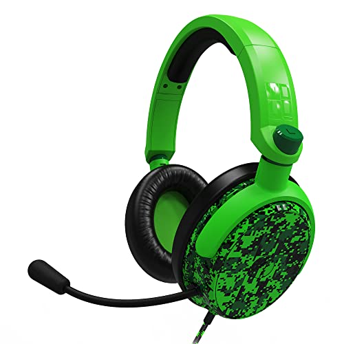 Stealth C6-100 Gaming Headset Neon Green Digital Camo, Multi-Plattform kompatibel mit XBox One, Serie S/X, PS4/5, Handy und Tablet mit leistungsstarken 40-mm-Lautsprechern, 3.5-mm-Klinkenstecker Bild 2