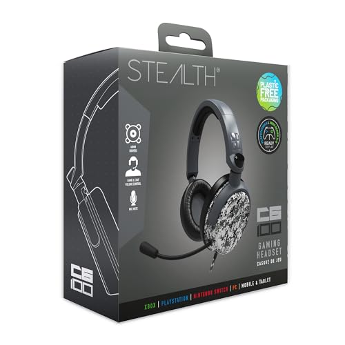 Stealth C6-100 Gaming Headset Urban Grey Digital Camo, Multi-Plattform kompatibel mit XBox One, Serie S/X, PS4/5, Handy und Tablet mit leistungsstarken 40-mm-Lautsprechern, 3.5-mm-Klinkenstecker Bild 1