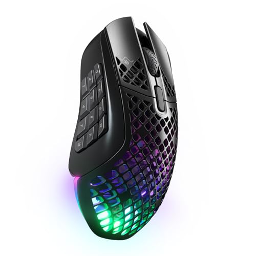SteelSeries Aerox 9 Wireless - RGB Gaming-Mouse mit Öffnungen in der Oberfläche - Federleichtes, wasserabweisendes Design - 18 Tasten - Bluetooth/2,4 GHz – Optischer TrueMove Air-Sensor mit 18.000 DPI Bild 1