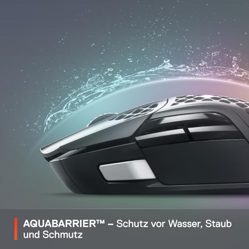 SteelSeries Aerox 5 Wireless – RGB Gaming-Mouse mit Öffnungen in der Oberfläche – Federleichtes, wasserabweisendes Design – 9 Tasten – Bluetooth/2,4 GHz – Optischer TrueMove Air-Sensor mit 18.000 DPI Bild 5