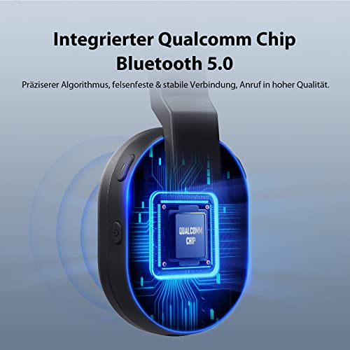 EKSA H5 Bluetooth PC Headset mit Mikrofon & USB Dongle [45 Stdn Spielzeit & 10M Reichweite] Mono mit Ladestation & AI Rauschunterdrückung Mic, Wireless Business Headphones für Büro/HomeOffice Bild 6