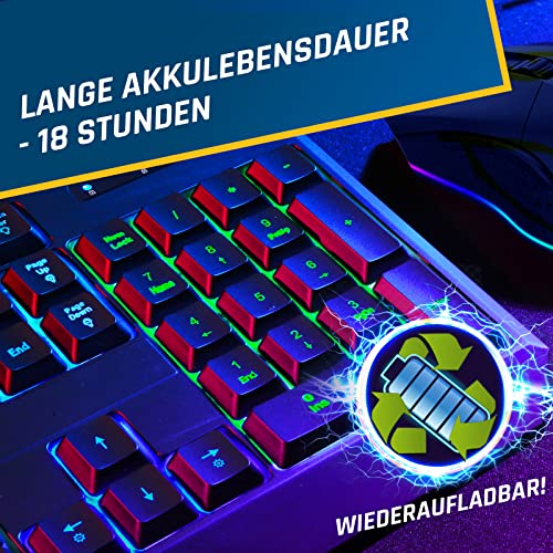 KLIM Blaze & Chroma - NEU - Tastatur Maus Set Kabellos QWERTZ- Flach, Ergonomisch - Maustastatur für PC, Eingebauter, langlebiger Akku Bild 3