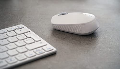 Rapoo 9600M kabelloses Tastatur-Maus Set Wireless Deskset 1300 DPI Sensor wiederaufladbarer Akku flaches Aluminium Design DE-Layout QWERTZ PC & Mac - weiß Bild 3