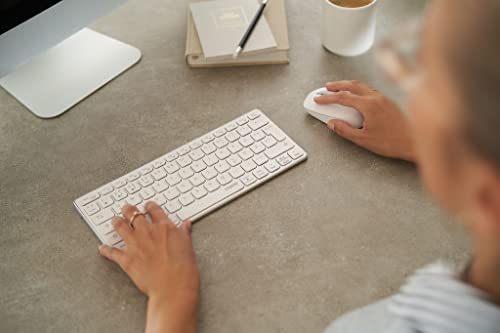 Rapoo 9600M kabelloses Tastatur-Maus Set Wireless Deskset 1300 DPI Sensor wiederaufladbarer Akku flaches Aluminium Design DE-Layout QWERTZ PC & Mac - weiß Bild 6