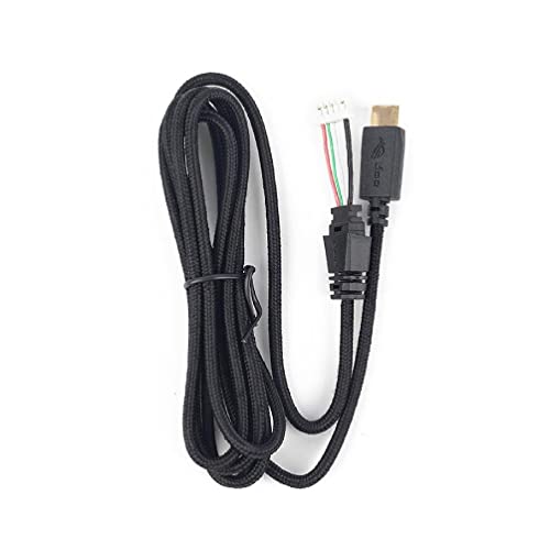2 m Kopfhörerkabelleitung DIY Ersatzkabel Kabel kompatibel mit ASUS ROG Delta USB-C Gaming-Headset, schwarz, 200 cm Kopfhörer, Kabelleitung, kompatibel mit ASUS ROG Delta USB-C Gaming Headset Bild 1