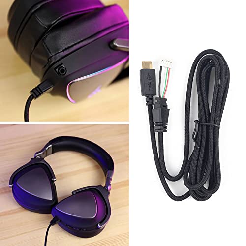 2 m Kopfhörerkabelleitung DIY Ersatzkabel Kabel kompatibel mit ASUS ROG Delta USB-C Gaming-Headset, schwarz, 200 cm Kopfhörer, Kabelleitung, kompatibel mit ASUS ROG Delta USB-C Gaming Headset Bild 6