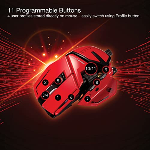 Mad Catz R.A.T. 8+ ADV voll verstellbare kabelgebundene Gaming-Maus – Metallbasis – 20.000 DPI – 11 programmierbare Tasten – 4 Benutzerprofile direkt gespeichert – RGB-LED anpassen, stimmbares Bild 4