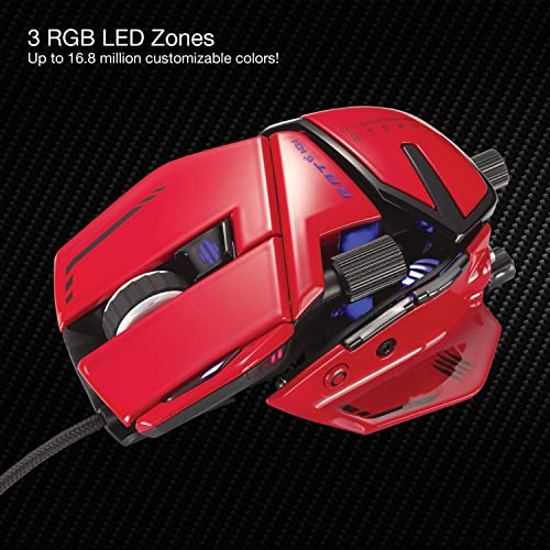 Mad Catz R.A.T. 8+ ADV voll verstellbare kabelgebundene Gaming-Maus – Metallbasis – 20.000 DPI – 11 programmierbare Tasten – 4 Benutzerprofile direkt gespeichert – RGB-LED anpassen, stimmbares Bild 5