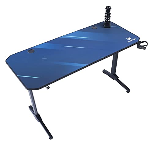 acer Predator Gaming Tisch 140 x 60 cm - Gaming Schreibtisch mit Mauspadbezug, Ablage für Gamepads, Zwei Kabelführungen, Headset- und Getränkehalter, GP.OTH11.03L Bild 1