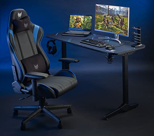 acer Predator Gaming Tisch 140 x 60 cm - Gaming Schreibtisch mit Mauspadbezug, Ablage für Gamepads, Zwei Kabelführungen, Headset- und Getränkehalter, GP.OTH11.03L Bild 2