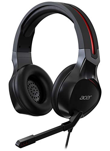 Acer Nitro Gaming Headset (anpassbares Kopfband, omnidirektionales Mikrofon, 100 dB Empfindlichkeit) schwarz-rot Bild 3