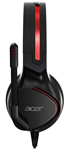 Acer Nitro Gaming Headset (anpassbares Kopfband, omnidirektionales Mikrofon, 100 dB Empfindlichkeit) schwarz-rot Bild 6
