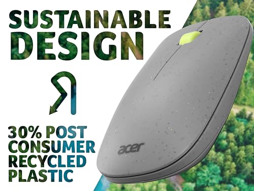 acer Vero Maus AMR020 - Maus kabellos (2.4GHz Funkmaus, 1200 DPI, Smart-Power-Management, ergonomische Maus für rechts und Links Händer, leises Mausrad, 30% PCR-Kunststoffanteil) grau Bild 2