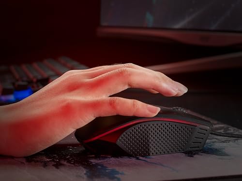 acer Nitro Gaming Maus (4.200 DPI, anpassbar mit Vier Stufen und acht Tasten inkl. Burst Fire, LED Beleuchtung, optionale Gewichte (4x5g)) rot/schwarz Bild 7