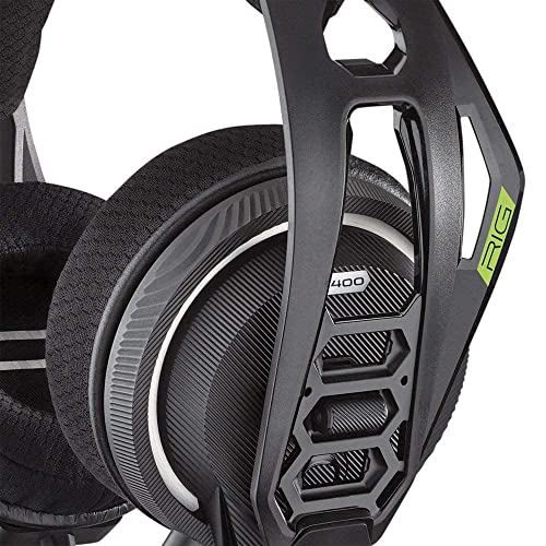 RIG 400HX Ersatz-Ohrpolster für Kopfhörer, Proteinstoff, Ohrpolster, Ersatzteile, kompatibel mit Plantronics RIG 400HX / RIG 500HX Stereo-Gaming-Headsets, Schwarz Bild 4