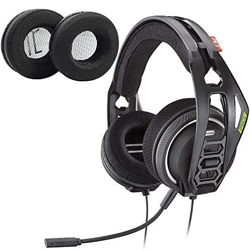 RIG 400HX Ersatz-Ohrpolster für Kopfhörer, Proteinstoff, Ohrpolster, Ersatzteile, kompatibel mit Plantronics RIG 400HX / RIG 500HX Stereo-Gaming-Headsets, Schwarz Bild 5