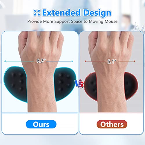 Gimars Mouse Wrist Rest, Pop It Fidget Wrist Support for Mouse-Pressure Relief, Ergonomic Memory Foam Mouse Wrist Pad with Massage Notes for Computer, Laptop, Office Work, PC Gaming-Wrist Pain Relief Bild 3