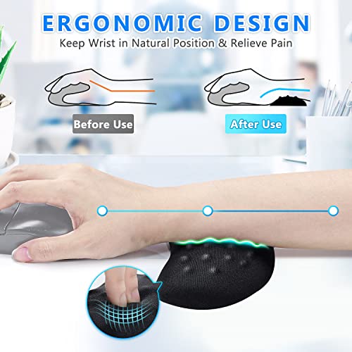 Gimars Mouse Wrist Rest, Pop It Fidget Wrist Support for Mouse-Pressure Relief, Ergonomic Memory Foam Mouse Wrist Pad with Massage Notes for Computer, Laptop, Office Work, PC Gaming-Wrist Pain Relief Bild 5