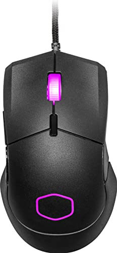 Cooler Master MM310 RGB Ultraleichte 50g Gaming-Maus mit Kabel – NVIDIA Reflex, optischer Sensor PAW3327 (12.000 DPI), 5 programmierbare Tasten, glatt gleitende PTFE-Füße, MasterPlus+ (PC) – Schwarz Bild 1