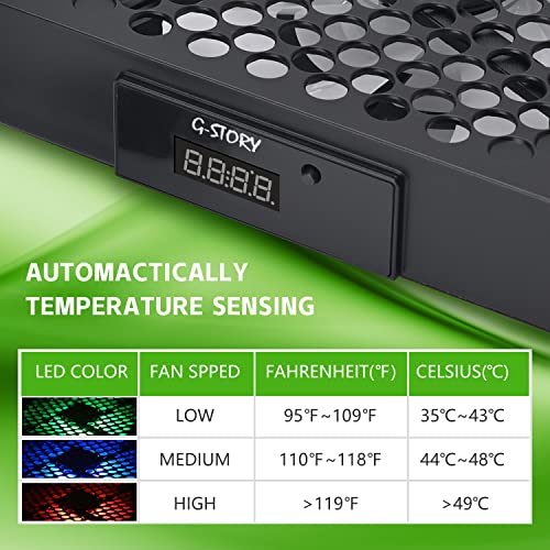 G-STORY Lüfter für Xbox Series X, Lüftergeschwindigkeit wird automatisch durch Temperatur angepasst, 3 Geschwindigkeiten 1500/1750/2000 U/min (140 mm) Bild 5