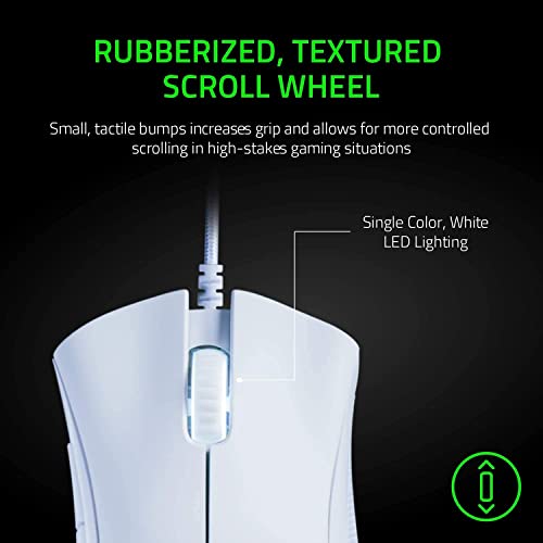 Razer DeathAdder Essential Gaming-Maus: 6400 DPI optischer Sensor, 5 programmierbare Tasten, mechanische Schalter, gummierte Seitengriffe, Quecksilberweiß Bild 7