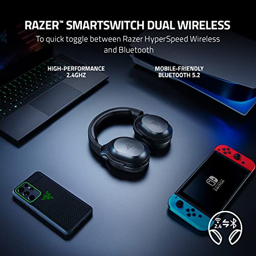Razer Barracuda X Wireless Gaming & Mobile Headset (PC, PlayStation, Switch, Android, iOS): 2022 Modell - 2,4 GHz Wireless + Bluetooth - Leicht 250g - 40mm Treiber - 50 Stunden Akku - Schwarz Bild 2