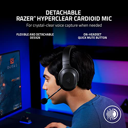 Razer Barracuda X Wireless Gaming & Mobile Headset (PC, PlayStation, Switch, Android, iOS): 2022 Modell - 2,4 GHz Wireless + Bluetooth - Leicht 250g - 40mm Treiber - 50 Stunden Akku - Schwarz Bild 5