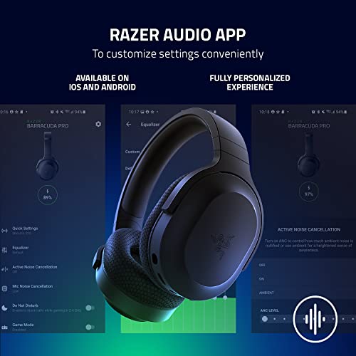 Razer Barracuda X Wireless Gaming & Mobile Headset (PC, PlayStation, Switch, Android, iOS): 2022 Modell - 2,4 GHz Wireless + Bluetooth - Leicht 250g - 40mm Treiber - 50 Stunden Akku - Schwarz Bild 6