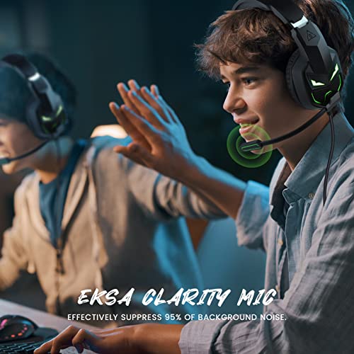 EKSA Gaming Headset Kabelgebunden, Headset mit Mikrofon für PS4, 3.5mm Klinke Kabel, 3D Surround Sound Kopfhörer mit Noise Cancelling Mic, Grünes Licht für PS5 Xbox PC Mac Laptop,Bequem，Fenrir Serie Bild 6
