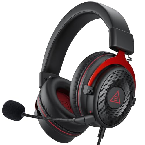 EKSA Gaming Headset, PC Headset mit Abnehmbar Mikrofon mit Geräuschunterdrückung, 3D Surround Sound Gaming Kopfhörer mit 3.5mm Kabel für Switch / PS4 / PS5 / Xbox One, Schwarz Bild 1