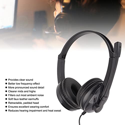 Bewinner PC 3033 Gaming Headset mit Mikrofon, 3,5 mm Audiobuchse Over Ear Kopfhörer, Noise Cancelling Surround Stereo Spielkopfhörer mit Kabel für PC Laptop Bild 3