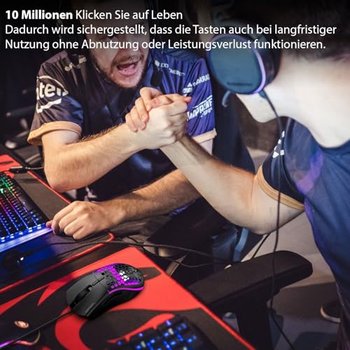 İnca Gaming Maus 1000 Hz & Wechselcover IMG-GT20 RGB, 10000 DPI, 7 Tasten, Gewichtsanpassung, 1ms Reaktionszeit, Optisch, USB, LED, Ergonomisch, für PC & Laptop, Schwarz Bild 6