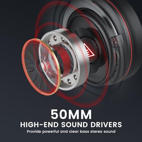 EKSA Gaming Headset, 7.1 Surround Sound PC Headset mit Noise Cancelling Mikrofon, USB & 3,5 mm Audiobuchse, LED Licht Superleichter Gaming Kopfhörer für PC/Mac/Switch / PS4 / PS5 / Xbox One Bild 4