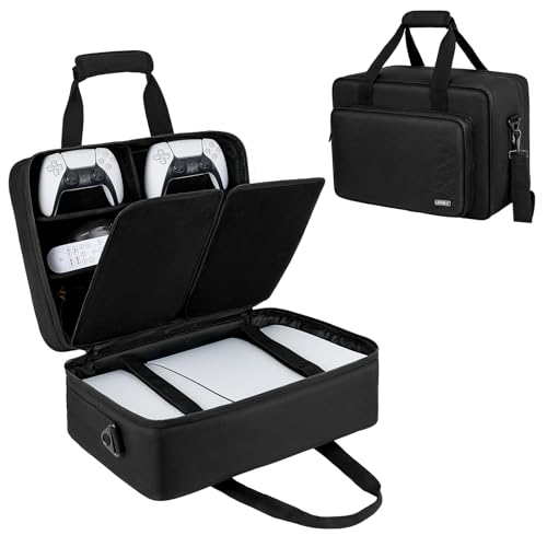 PS5/PS5 Pro/PS4 Tasche,PS5 Tragetasche Kompatibel mit Playstation 5 Konsole,PS5 Disk,Digital Edition,Konsolentasche mit Unterteilbaren Fächer für PS5 Controller,PS5-Spiele,Gaming-Headset und Zubehör Bild 1