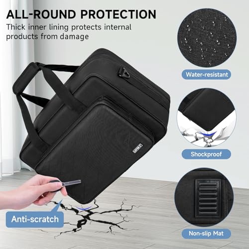 PS5/PS5 Pro/PS4 Tasche,PS5 Tragetasche Kompatibel mit Playstation 5 Konsole,PS5 Disk,Digital Edition,Konsolentasche mit Unterteilbaren Fächer für PS5 Controller,PS5-Spiele,Gaming-Headset und Zubehör Bild 4