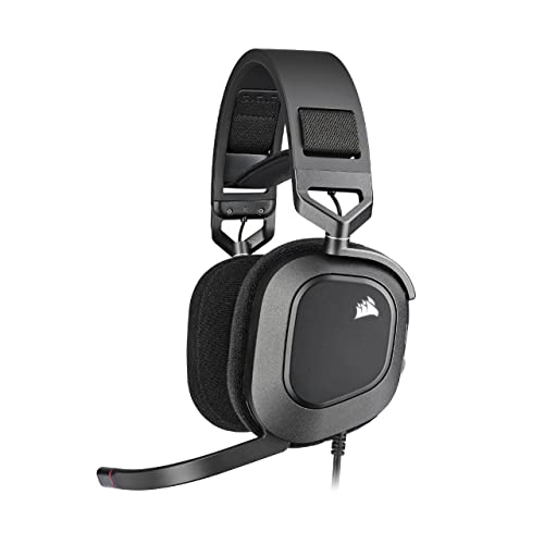Corsair HS80 RGB USB Gaming-Headset mit Dolby Audio 7.1-Surround-Sound (Mikrofon in Broadcast-Qualität, Ohrmuscheln aus Memory-Schaumstoff, Hi-Fi-Sound, Robuste Konstruktion) Karbon, Schwarz Bild 1