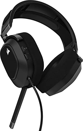 Corsair HS80 RGB USB Premium Gaming Headset mit Dolby Audio 7.1 Surround Sound (Rundfunkmikrofon in Broadcast-Qualität, Memory-Schaum-Ohrpolster, High-Fidelity-Sound, langlebige Konstruktion) Carbon Bild 2