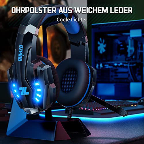 Ozeino Gaming Headset für PS4 PS5 3D Surround Sound Noise Cancelling Kopfhörer Mit Mikrofon Für PC Xbox One Switch with LED Licht Bild 6