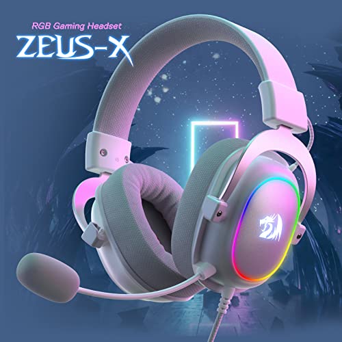 Redragon H510 RGB Weiß Gaming Kopfhörer - 7.1 Surround Sound - 53 mm Audiotreiber in Ohrpolstern aus Memory Foam mit strapazierfähigem Stoffbezug – Kopfhörer für mehrere Plattformen - für PC/PS4/NS Bild 2