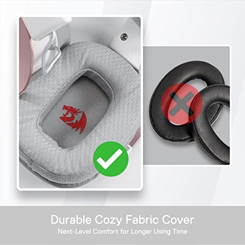 Redragon H510 RGB Weiß Gaming Kopfhörer - 7.1 Surround Sound - 53 mm Audiotreiber in Ohrpolstern aus Memory Foam mit strapazierfähigem Stoffbezug – Kopfhörer für mehrere Plattformen - für PC/PS4/NS Bild 5