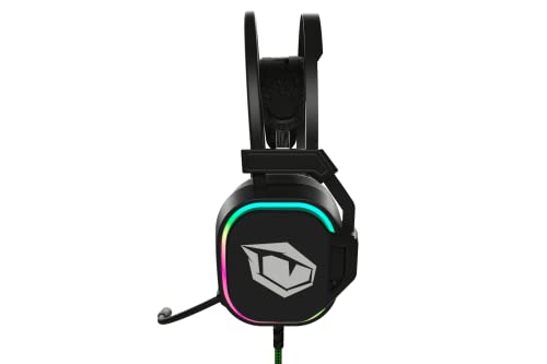 PUSAT Virtual 7.1 Gaming Headset Lite PC, Kopfhörer für Gamer, RGB Beleuchtung, 2.2m Geflochtenes Kabel, Realistischer Surround Klang, Basserlebnis mit den 50 mm Treibern Bild 2