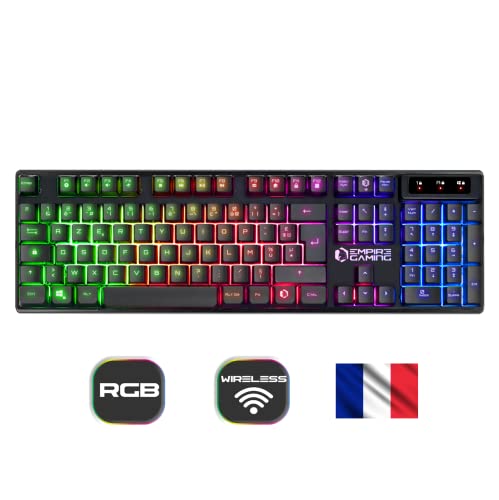 Empire Gaming - Armor RF800 Pack Clavier Souris Gaming Sans Fil Wireless AZERTY (FR Layout) RGB Rechargeable Avec Tapis de Souris -Clavier 2.4G -Souris 4800 DPI -PC PS4 PS5 Xbox One/Series Mac Bild 2