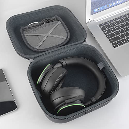 Linkidea Kopfhörer Tragetasche Kompatibel mit Skullcandy SLYR Pro, Sony PS5, Turtle Beach Ear Force Gaming Kopfhörer Schutzhülle Hartschale Reisetasche mit Kabel, Ladegerät Aufbewahrung (Grau) Bild 6