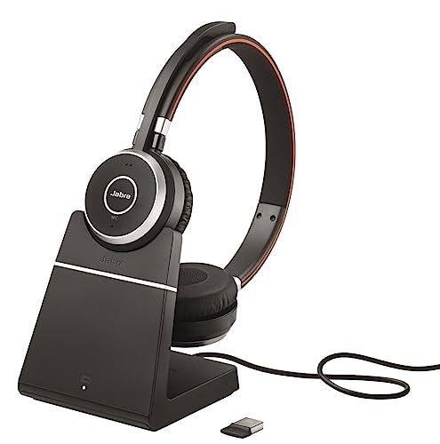 Jabra Evolve 65 SE Schnurloses Mono-Headset-Bluetooth-Headset mit Mikrofon mit Geräuschunterdrückung, langlebigem Akku und Ladestation-UC Zertifiziert für Zoom, Unify und mehr-Schwarz, 6599-833-499 Bild 1