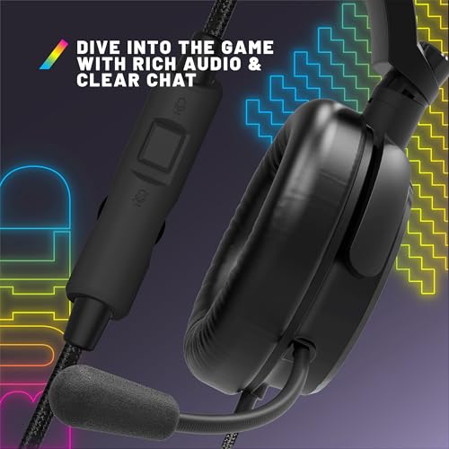 Stealth C6-100 LED Over Ear Gaming Headset PS4/PS5, Xbox, Nintendo Switch, PC mit flexiblem Mikrofon, 3,5 mm Klinke, 1,5 m Kabel, leicht, bequem und langlebig Bild 7