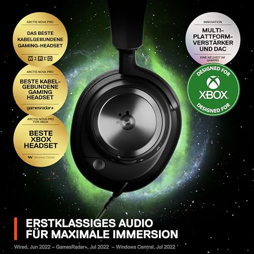 SteelSeries Arctis Nova Pro Xbox - Multi-System Gaming-Headset – Hi-Res Audio – 360° Surround-Sound – GameDAC Gen 2 – ClearCast Gen 2-Mikrofon – Xbox, PC, PS5, PS4, Switch 2 Bild 3